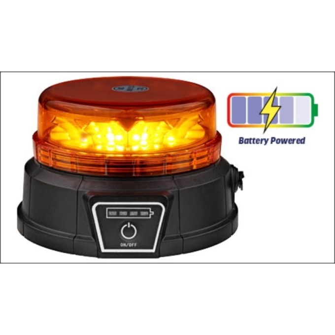 Girofar auto LED de mica inaltime - prindere magnetica si acumulator